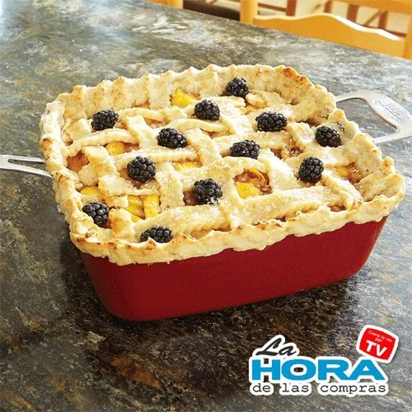 Red Copper Square Pan 5Pc Set - (Induccion)