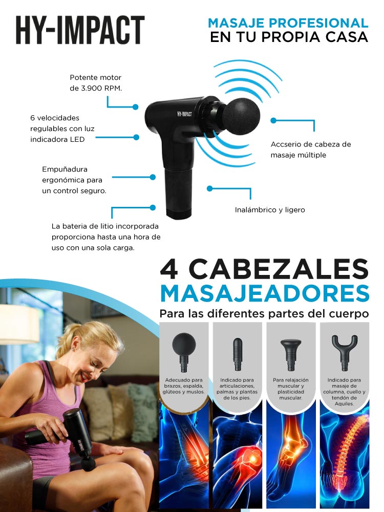 Masajeador muscular inalámbrico Hy Impact