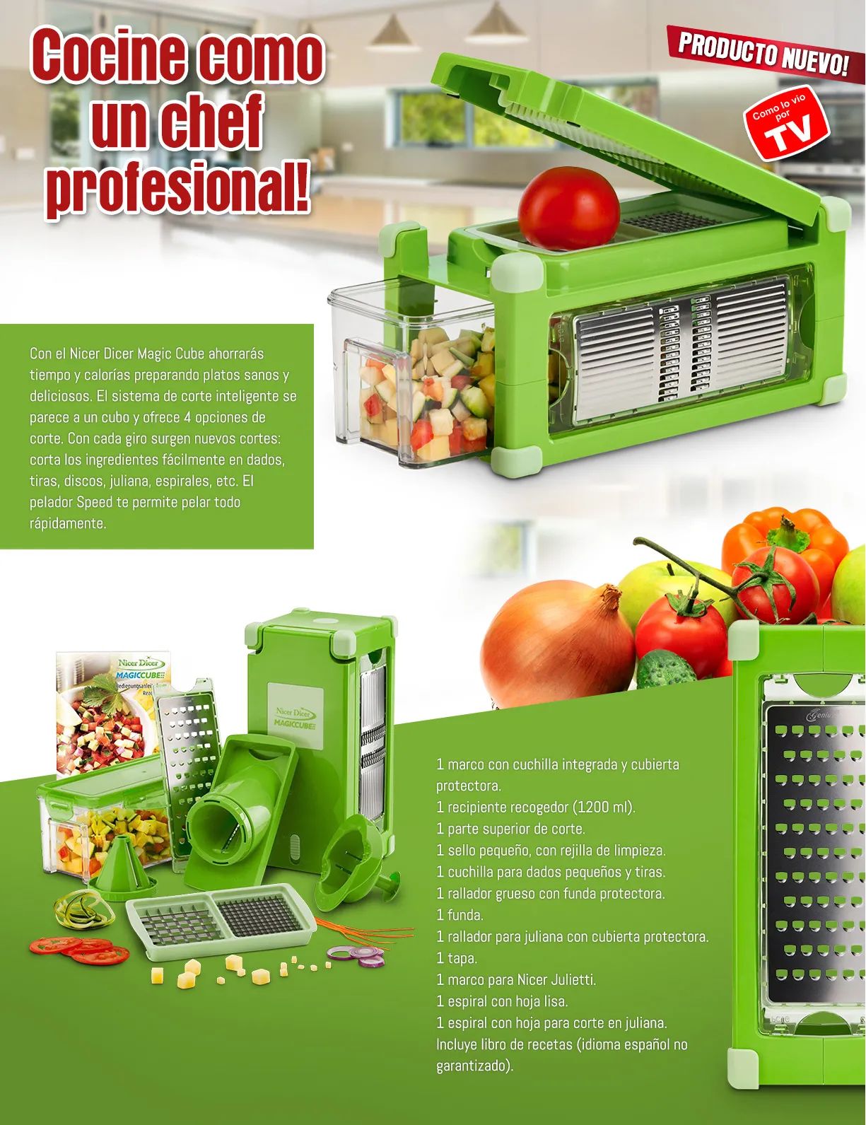 Picadora y Rayador De Verduras Nicer Dicer