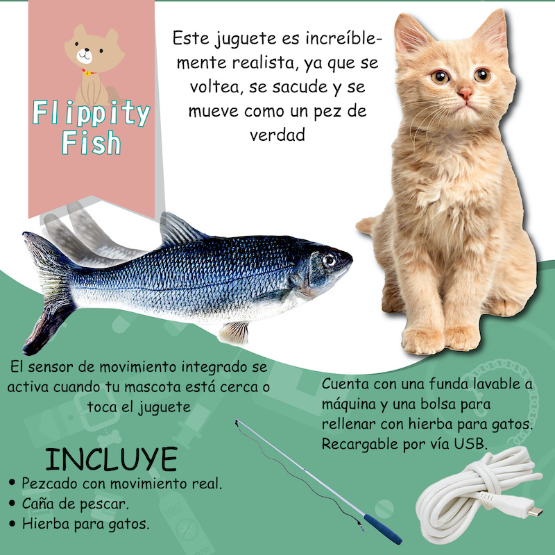 Pez de Juguete para Gatos Flippity Fish
