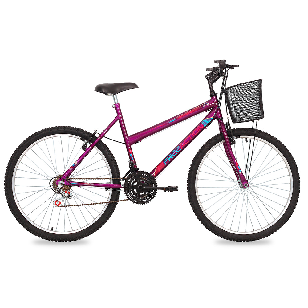 BIC FREE AC ARO 26 18V FEM DONNA C/ CESTA V-BRAKE VIOLETA