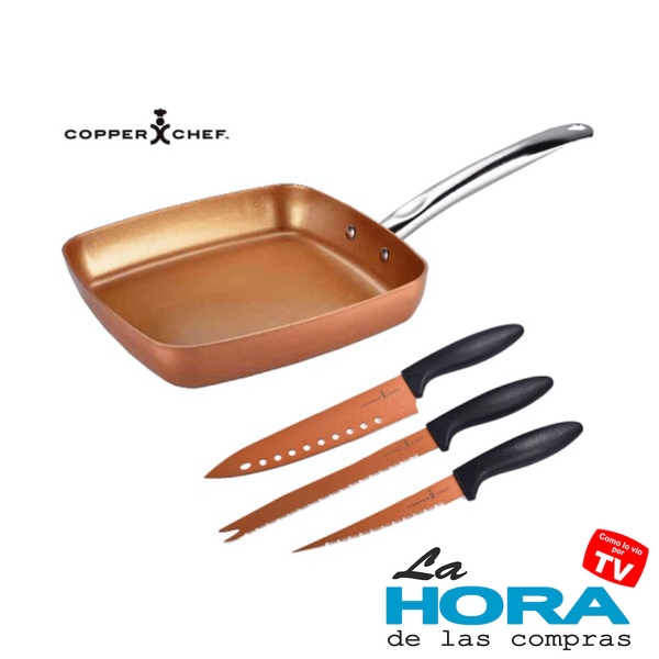 Sartén Copper Chef (Con Set de Cuchillos)